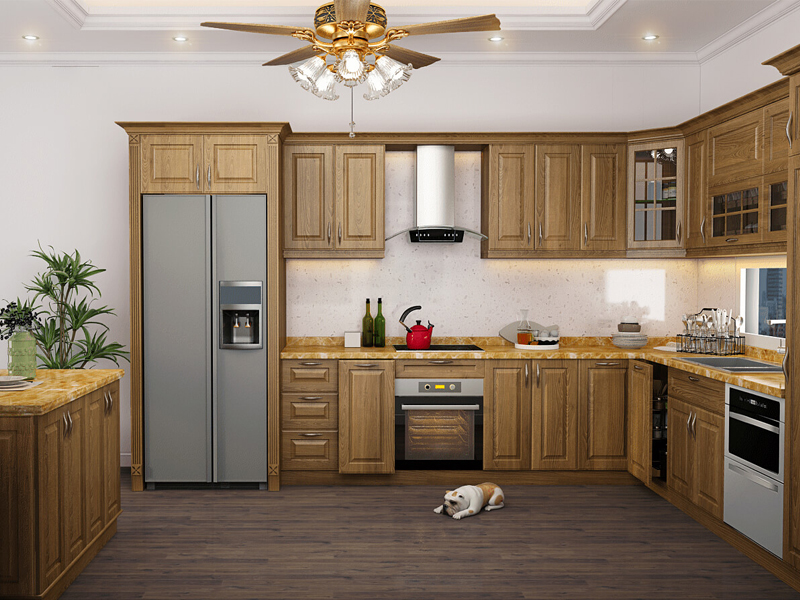 Tủ bếp gỗ tự nhiên